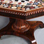 schaaktafel  centertable ca 1840 met pietra dura blad op Pal, Antiek en Kunst, Antiek | Meubels | Tafels, Ophalen of Verzenden