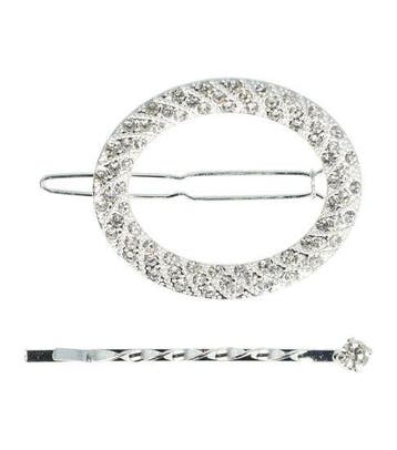 Haarspeld Haarclip 4,5cm - Ovaal - Glitter Steentjes -, Nieuw