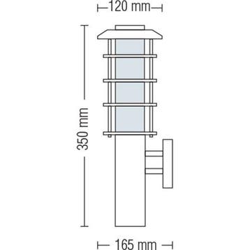 LED Tuinverlichting - Buitenlamp - Nalid 2 - Wand - E27, Minder dan 50 watt, Nieuw, Ophalen of Verzenden, Rvs