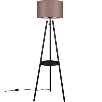 LED Vloerlamp - Trion Loet - E27 Fitting - Rond - Mat Zwart, Huis en Inrichting, Lampen | Vloerlampen, Ophalen of Verzenden, Nieuw