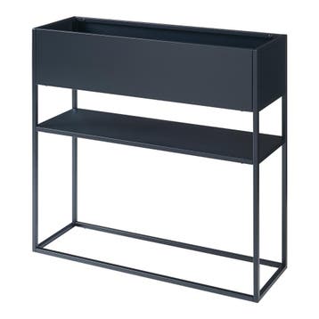 Plantenstandaard Joensuu 80x80x25 cm met plank zwart [en.cas, Verzenden, Nieuw