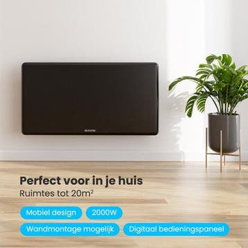2dekans | Auronic Convectorkachel - 2000W - Elektrische, Doe-het-zelf en Verbouw, Verwarming en Radiatoren, Ophalen of Verzenden