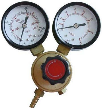 Koolzuur drukmeter/drukregelaar DUBBEL (voor, Verzenden, Nieuw