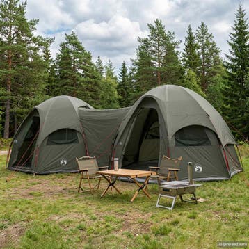 vidaXL Gezinstent met regenzeil waterdicht 14-persoons, Caravans en Kamperen, Tenten, Verzenden, Nieuw, Tot en met 2