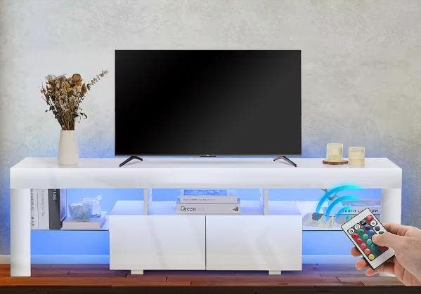 Modern TV-standaard 160 cm – Hoogglans met LED en Opbergruim, Huis en Inrichting, Kasten | Televisiemeubels, Nieuw, Verzenden