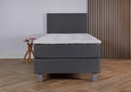 ACTIE! 1-Persoons boxspring Pamplona 90 200 Antraciet, Huis en Inrichting, 90 cm, Eenpersoons, Verzenden, Nieuw