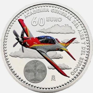 Spanje. 60 Euro 2026 Academia General Del Aire y Del, Postzegels en Munten