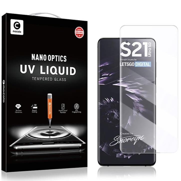 Galaxy S21 Ultra Premium UV Liquid Glue 3D Tempered Glass Pr, Telecommunicatie, Mobiele telefoons | Hoesjes en Frontjes | Samsung