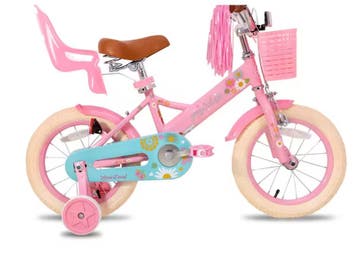 Kinderfiets meisje met poppenzitje vlag en zijwieltjes, Verzenden, Nieuw