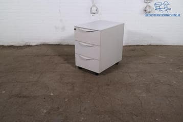Ladeblok grijs 3 lades tweedehands compact kantoor, Huis en Inrichting, Kasten | Ladekasten, Overige materialen, Minder dan 50 cm