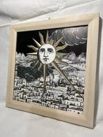 Piero Fornasetti - Wandbord - Papier, Glas, Hout