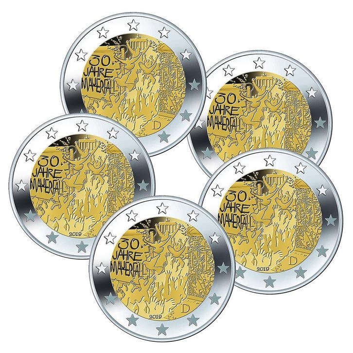 Duitsland 2 Euro Set Berlijnse Muur 2019, Postzegels en Munten, Munten | Europa | Euromunten, Verzenden