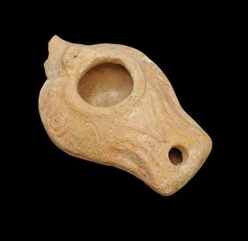 Laat-Romeins / Vroeg-Byzantijns Terracotta Olielamp - Het