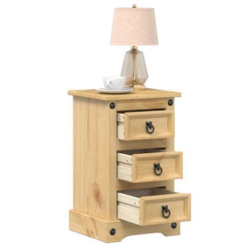 vidaXL Nachtkastje Corona 35x32,5x58 cm massief grenenhout, Minder dan 45 cm, Verzenden, Nieuw, 55 tot 70 cm