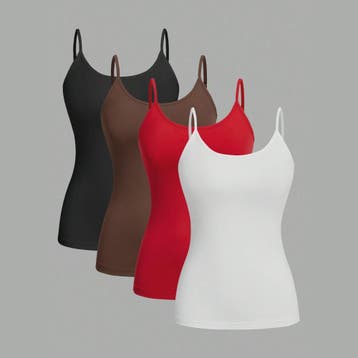 Set van 4 Dames Camisoles - Basic Tanktops Zomer Mouwloos, Kleding | Dames, Verzenden