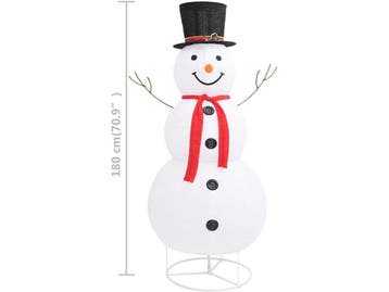vidaXL - Sneeuwpop - LED - 180 cm - 8 lichteffecten - wit, Verzenden, Nieuw