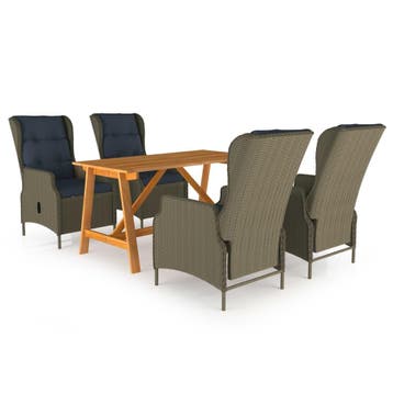 vidaXL 5-delige Tuinset bruin, Tuin en Terras, Tuinsets en Loungesets, Verzenden, Nieuw, 4 zitplaatsen, Tuinset