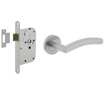 Intersteel deurbeslag set loopslot wit + deurklink Lisa 90°, Verzenden, Nieuw