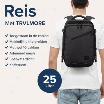 2dekans | TRVLMORE Reistas - 25L Rugzak - Handbagage -, Ophalen of Verzenden, Zo goed als nieuw