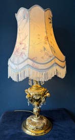 Lamp - Brons, Kristal - Hollywood Regency, Antiek en Kunst