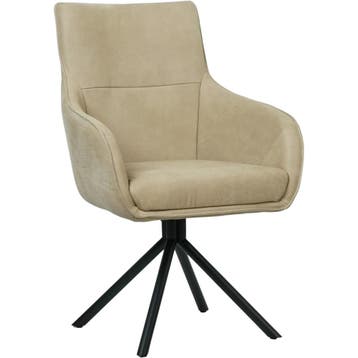 Set van 10 Leren draaibare eetkamerstoelen Fancy - Kenia, Ophalen of Verzenden, Nieuw, Leer