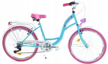 Stadsfiets Meisje 26 | Zeegroen-Roze | Laatste Stuk!, Fietsen en Brommers, Fietsen | Meisjes, 26 inch of meer, Dallas Bike, Nieuw