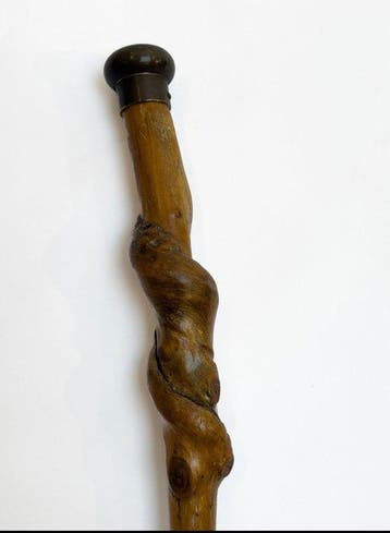 Wandelstok - Hout, Messing - Organische wandelstok