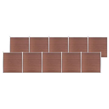vidaXL Schutting 1737x186 cm HKC bruin, Tuin en Terras, Verzenden, Nieuw, Kunststof, 1 tot 2 meter