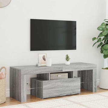 vidaXL Tv-meubel met LED-verlichting 120x35x40 cm grijs, Huis en Inrichting, Kasten | Televisiemeubels, 100 tot 150 cm, Verzenden