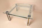 Tafel - Glas, Messing, Staal - Een vintage tafel, met een