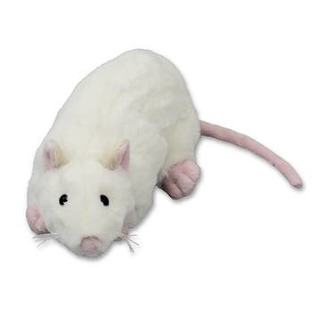 Inware pluche rat knuffel - wit - liggend - 20 cm, Verzenden, Nieuw