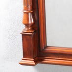 Notenhouten schouwspiegel Historisme ca 1880 met zuilen No95, Ophalen of Verzenden