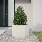 vidaXL Plantenbak zeshoek 69x60x45 cm staal wit, Tuin en Terras, Bloembakken en Plantenbakken, Verzenden, Nieuw, Metaal