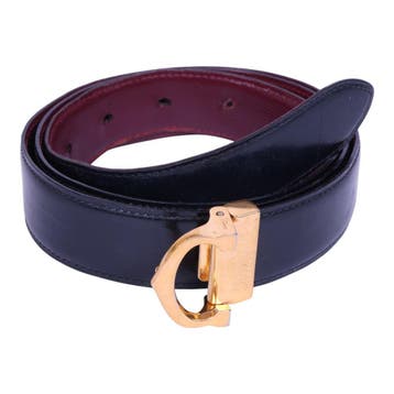 Cartier Reversible Leren Riem Zwart/Bordeaux - Goudkleurige, Kleding | Dames, Verzenden, Zo goed als nieuw