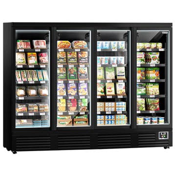 GGM Gastro | Supermarkt-wandkoelmeubel - 2520mm - 4 glazen |, Verzenden, Nieuw