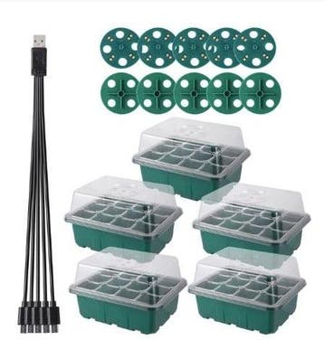 Seed Starter box met kweeklamp 5 lampen 12/60 cellen set 5, Ophalen of Verzenden, Nieuw