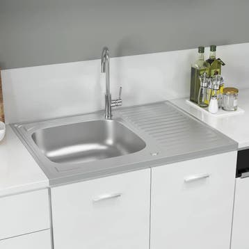 vidaXL Gootsteen met afvoerset 800x600x155 mm roestvrij, Verzenden, Nieuw