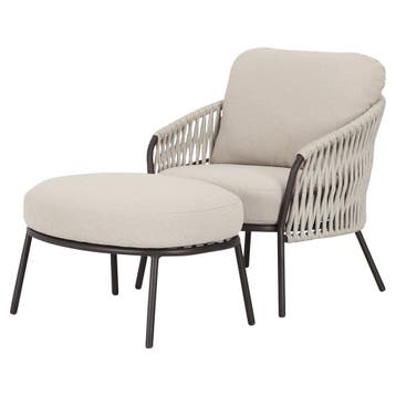 Sarenza lounge balkonset 2 delig zand rope terre frame, Ophalen of Verzenden, Nieuw