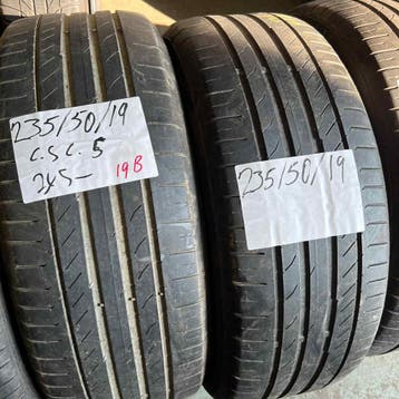 2 x Continental SportContact 5 235-50-19 Zomerbanden 5mm, 19 inch, Gebruikt, Ophalen of Verzenden, 235 mm