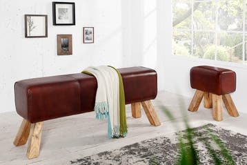 Retro TURNBOCK kruk 40cm met echt lederen bekleding, Ophalen of Verzenden, Nieuw