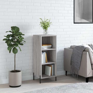 vidaXL Dressoir 34,5x32,5x90 cm bewerkt hout grijs sonoma, Minder dan 50 cm, Verzenden, Nieuw, 25 tot 50 cm