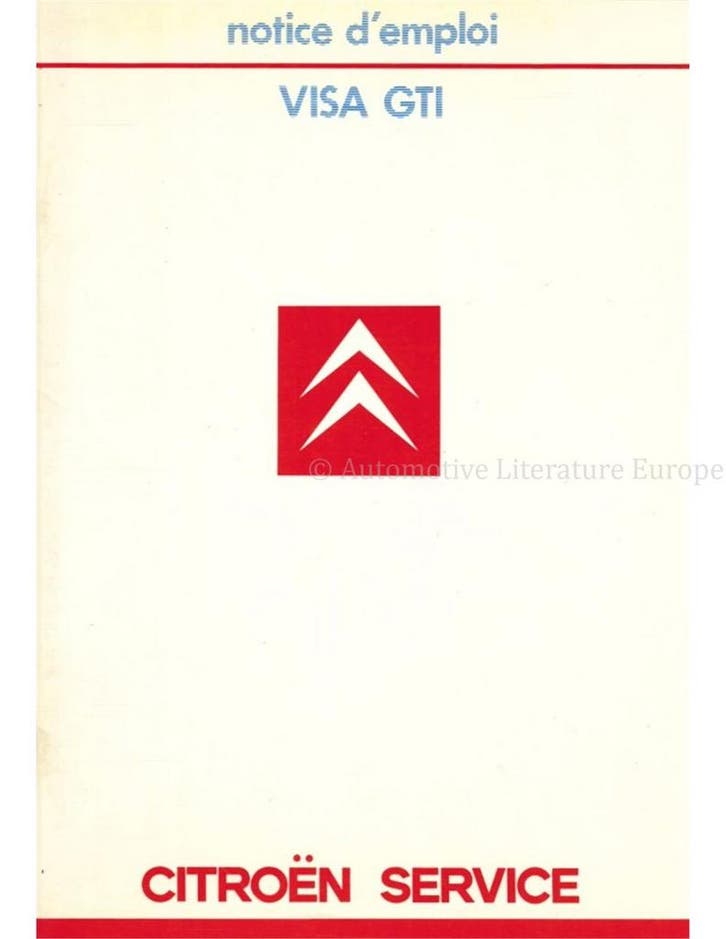 1985 CITROËN VISA GTI INSTRUCTIEBOEKJE FRANS, Auto diversen, Handleidingen en Instructieboekjes