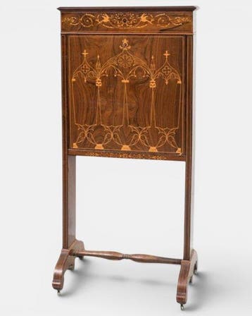 Secrétaire - Esdoorn, Walnoot - antieke secretaire