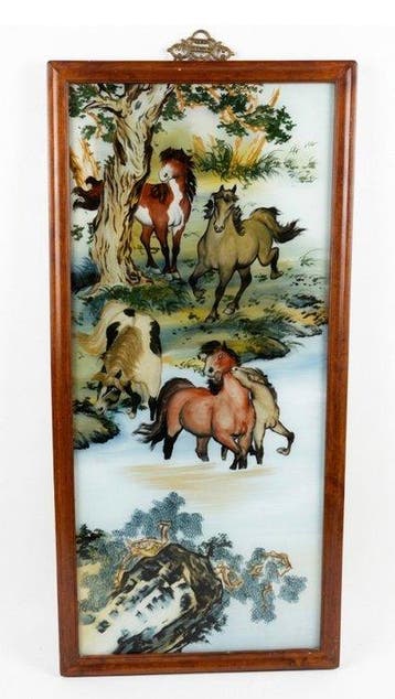 Paneel - Glas - China - Omgekeerd glas beschilderde pan