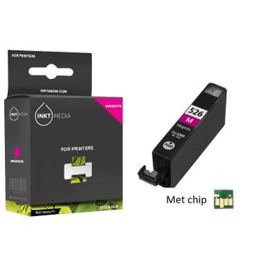 Geschikt Canon CLI-526M inktcartridge Magenta MET CHIP, Nieuw, Cartridge, Inktmedia