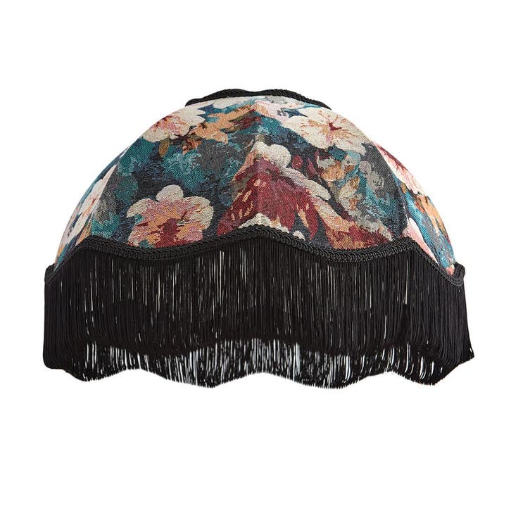 Stoffen lampenkap bloemen dessin met witte binnenkant, Huis en Inrichting, Lampen | Lampenkappen, Nieuw, Rond, Verzenden