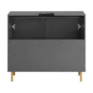 Grijs-Gouden Wastafel Onderkast – Badkamermeubel, Verzenden, Nieuw