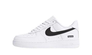 Nike Air Force 1 Low Supreme White Black, Kleding | Heren, Schoenen, Nieuw