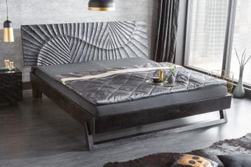 Design bed SCORPION 180x00c2m zwart mangohout 3D snijwerk, Huis en Inrichting, Slaapkamer | Bedden, Ophalen of Verzenden, Nieuw
