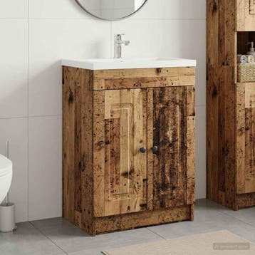 vidaXL Badkamer onder wastafel kast Oud hout 78,5 x 37,5 x, Verzenden, Nieuw